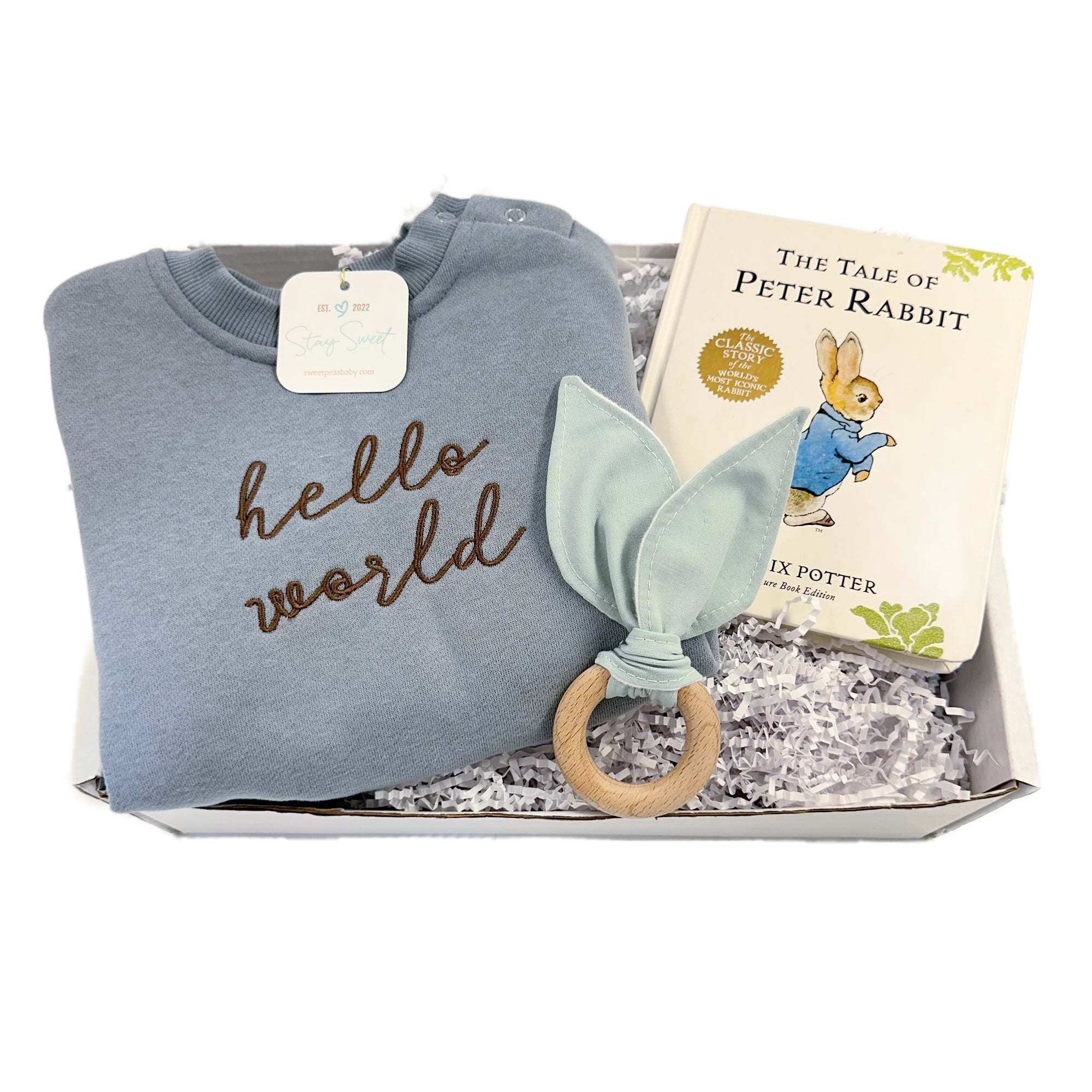 Hello World Box - Blue Romper