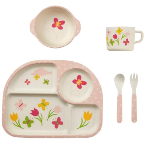 Bamboo Dish Set - Butterflies