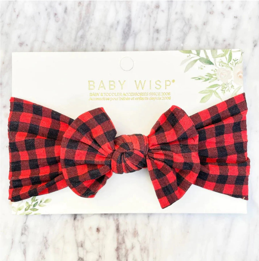 Baby Wisp Headband - Buffalo Check