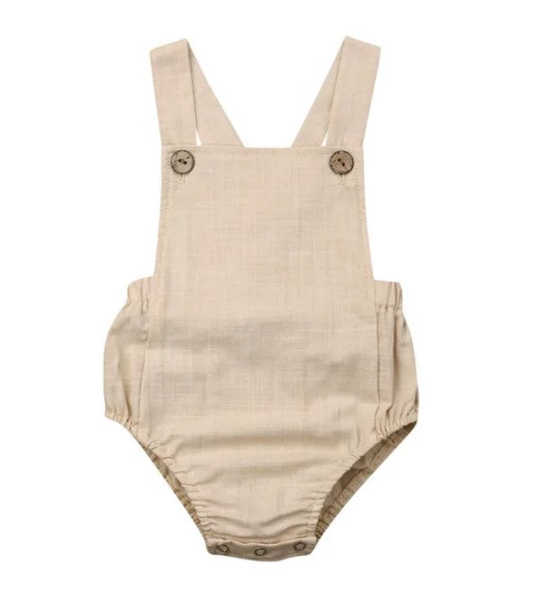 Beige Linen Romper