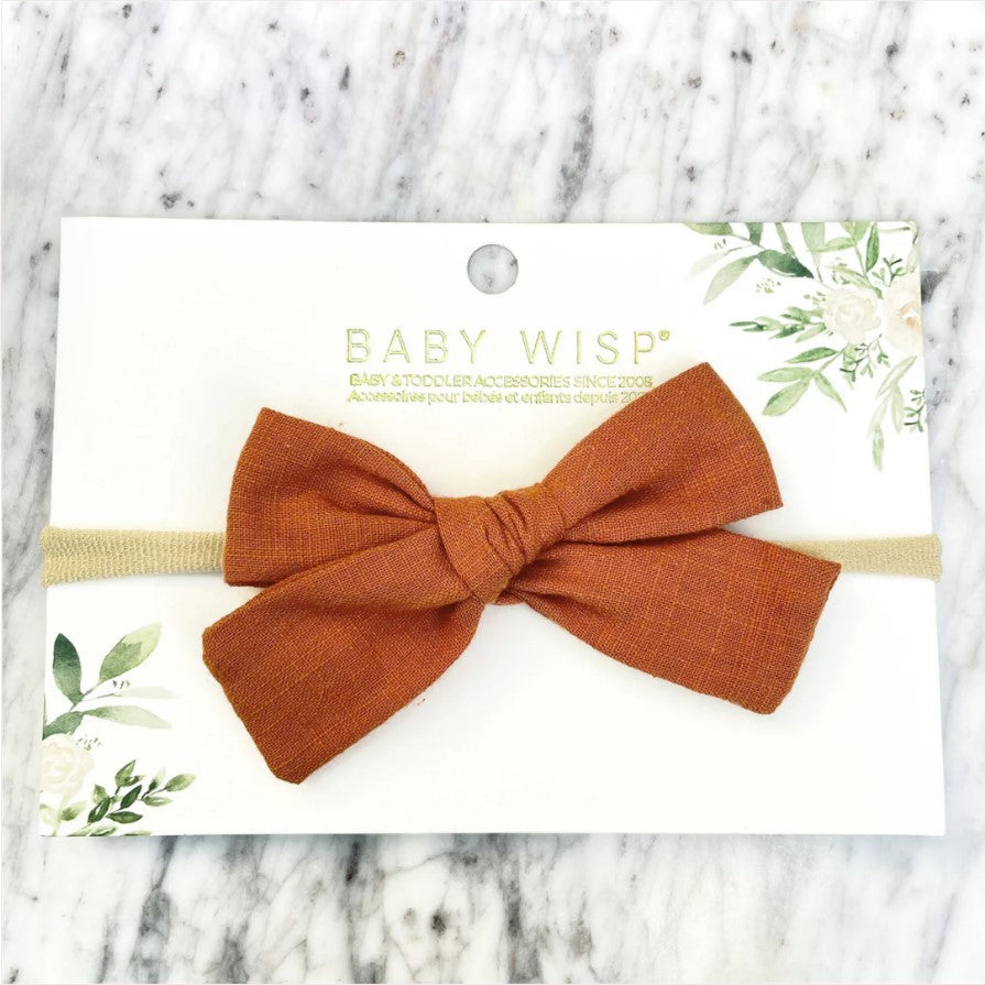 Baby Wisp Bow - Burnt Orange