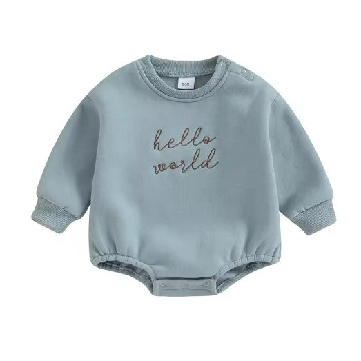 Hello World Box - Blue Romper