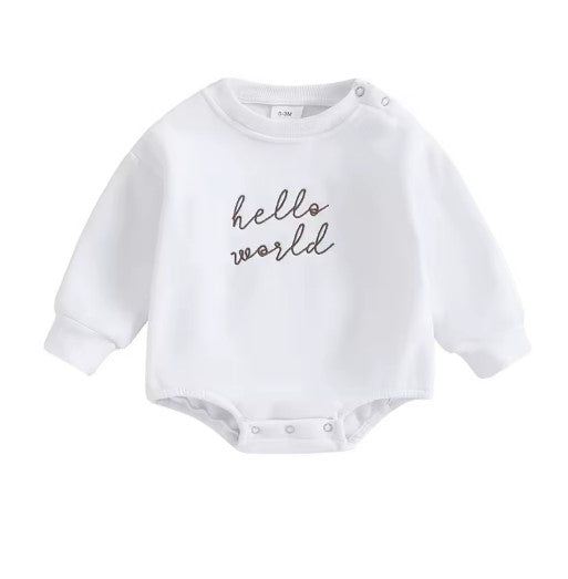 Hello World Box - White Romper