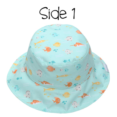 Sun Hat - Reversible Fish / Jellies