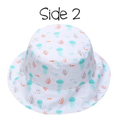 Sun Hat - Reversible Fish / Jellies