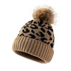 Leopard Print Pom Hat - Adult Sz