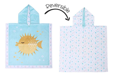 Flapjack Kids Cover Up/Hooded Towel - Blowfish